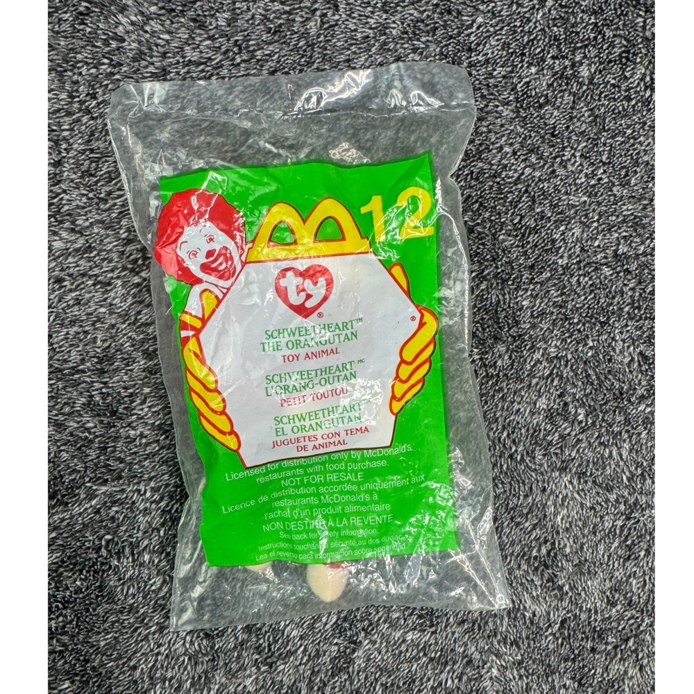 Vintage 2000 McDonalds Ty Teenie Beanie Baby Schweetheart Orangutan #12 Sealed